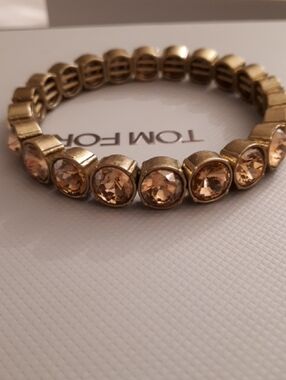Stella & Dot Gold-Tone Bracelet with Champagne Crystals